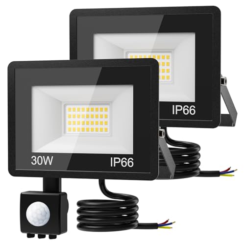 vighep 30W LED Strahler mit Bewegungsmelder Außen, 3000LM Superhell LED Fluter Außenleuchte 6500K Kaltweiß, IP65 Wasserdicht Scheinwerfer Aussen...