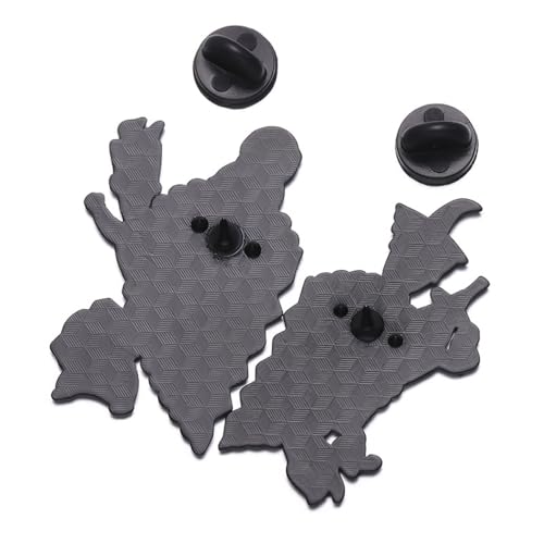 Image of 2 Pcs Halloween Town Enamel Pins Set - Spooky Skeleton & Stitched Doll Lapel Pins, Gothic Cartoon Brooch for Backpacks, Hats, Jackets, Holiday Cosplay Costume Accessories, Gift for Horror Movie Fans