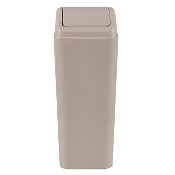 14 Liter Plastic Trash Can with Swing Lid, 3.5 Gallon Slim Swing Top Garbage Can, 1-Pack