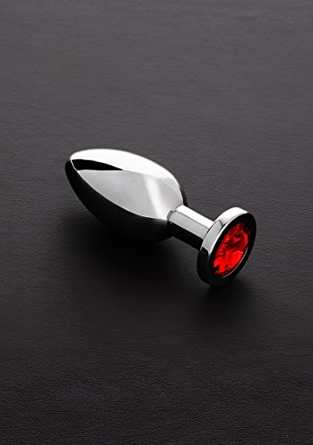 Jeweled butt plug Shots Steel rouge en métal poli de finition premium