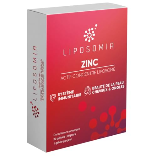 Prescription Nature - ZINC LIPOSOMIA - Complément Alimentaire Système Immunitaire & Beauté Peau - Actif Concentré, Formule Liposomée - 30 Gélules