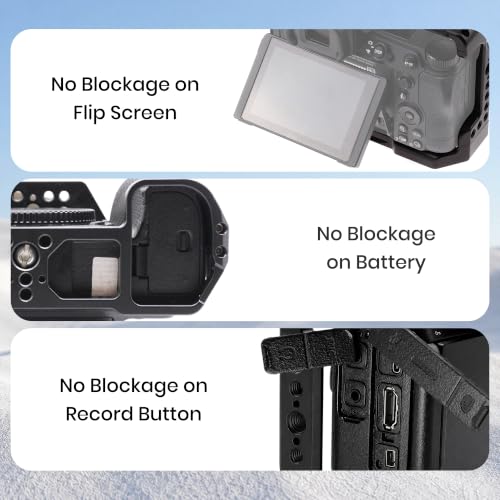 Image of Simpex Professional Camera cage Compatible with Z5 /Z6 /Z7 /Z6II /Z7II Series Cameras, Lightweight Aluminum Form Fitted cage with Quick Tripod mounting
