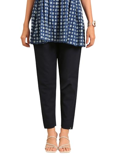 Image of TWIN BIRDS Cotton Pant for Women | 100% Cotton Trousers | Comfortable Straight Fit | Functional Pocket | Daily Ethnic & Casual Wear