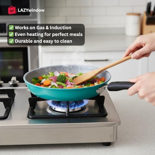 Image of LAZYwindow Elite Nonstick Fry Pan, 22cm, 460gm, Seafoam Green