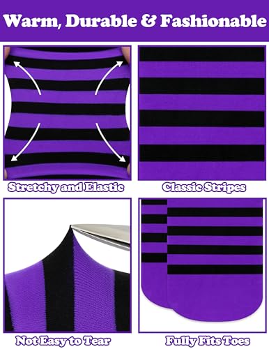 Sarfel Toddler Tights Halloween Tights for Girls Stockings Ultra-Soft Baby Girl Stockings Toddler Striped Socks Witch Costume4