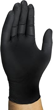 Mechanix Wear 5 Mil Nitrile Disposable Gloves with High Dexterity, Latex Free, Powder Free, Nitrile Rubber Gloves, Textured Grip, 100 pack, Cleaning and Mechanic Work Gloves (Black 5 Mil, X-Large)