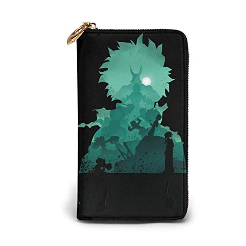 Preisvergleich Produktbild JHGFG Echtes Leder Geldbörsen mit Reißverschluss Geldbörse Reisetasche um Kartenhalter Organizer Clutch Bag Black