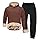 Generico Tuta da uomo in pile, set completo in lana di agnello, pantaloni spessi e caldi, tuta con cappuccio e pantaloni della tute, vestibilità comoda, taglia M-5XL