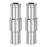 QUARKZMAN 2 Stück 12mm (1/2) Kraftstoff Rückschlagventil Einweg Schlauch Rückschlagventil Aluminiumlegierung Steuerungszubehör Für Benzin Diesel Gas Öl Luft Wasser Silber