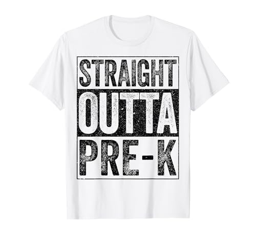 Straight Outta Pre-K Camicia Ragazzo Ragazza Prescolare Laurea Maglietta