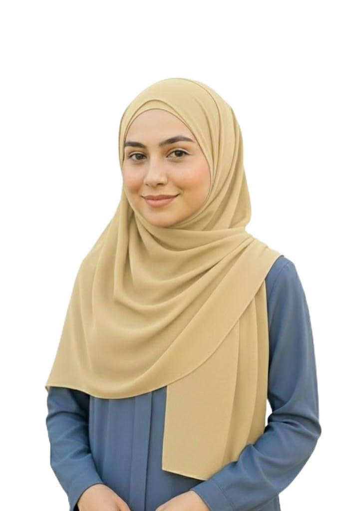 Hijab Scarf for Women | Soft Chiffon Long 2M Wrap for Women | Modest Solid Color Shawl & Duppatta-image-8