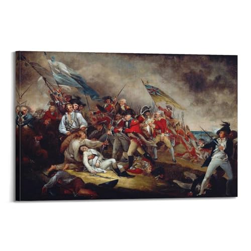 Bataille de Bunker's Hill poster John Trumbull de la mort du général Warren affiche 40x60 cm