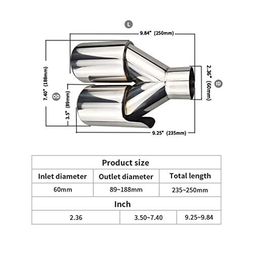 Embout d'échappement double en acier inoxydable de qualité supérieure