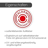 iSecur Aufkleber 6er Set Alarmgesichert Ø 4 cm - hin434 – Ansicht 4