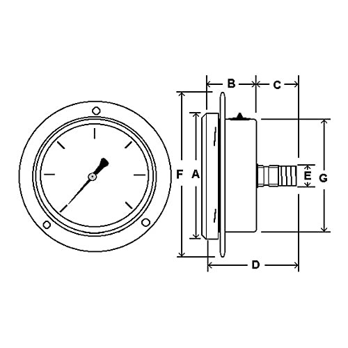 Cadran 0/200 psi pour manomètre de pression d'air comprimé et eau industrielle - 2