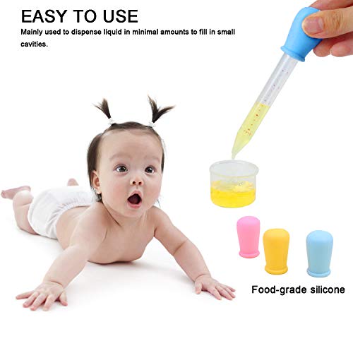 Rocutus 8 Pack Silicone Liquid Droppers Water Dropper,5Ml Clear Silicone Droppers Medicine Dropper Pipettes Eye Droppers Ear Dropper Medicine Dropper for Candy Molds, Gummy Mold, Oil and Crafts