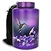 Large Cremation Urns for Adult Male Female Ashes, Up to 220 lbs Funeral Decorative Purple Keepsake Memorial Urn for Human Man Women Dad Mom Remains with Velvet Bag(Hummingbird)