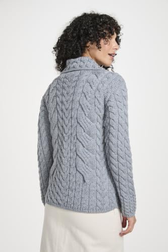 Image of Ladies Buttoned Cabled Cardigan-L