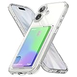 【Ringke】 iPhone 17 ケース FUSION CARD PC+TPU 首掛け 斜め掛け クロスボディストラップ 黄ばみにくい 耐黄変 落下防止 耐衝撃 耐傷 カード1枚収納 スマホケース カバー アイフォン17 (ストラップホールあり) - Clear