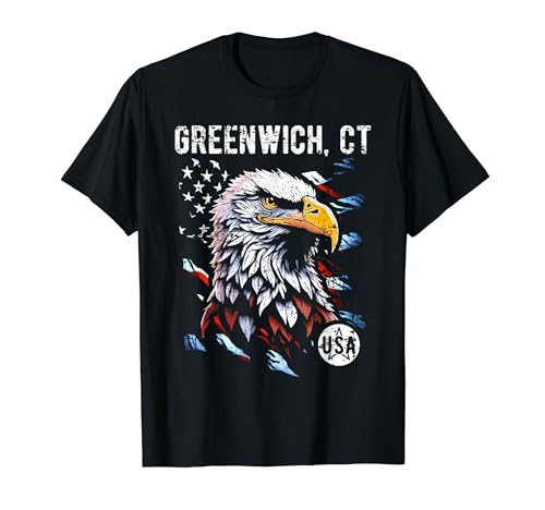 Greenwich CT USA - Diseño de águila patriótica de Estados Unidos Camiseta