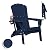 Plawdlik Folding Adirondack Chair, SGS Tested, Wooden Textured with Cup Holder, Heavy All-Weather HDPE Comfortable Set Poolside Backyard Lawn Navy Blue