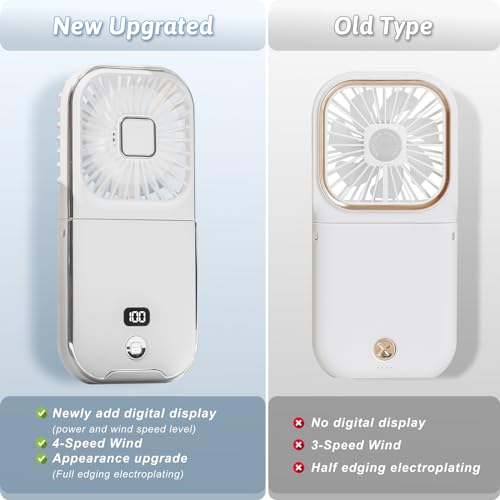 Mini ventilador portátil 2023, ventilador portátil dobrável, ventilador de pescoço 5 em 1, ventilado