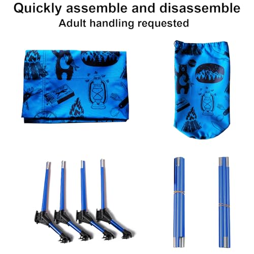 Catre de Camping para Niños y Cama de Viaje para Niños Pequeños | Catre Ligero y Compacto para Dormir | Catre Plegable Portátil para Niños, Jóvenes e Incluso Adultos (Azul, 63" x 23.5") miniatura 3
