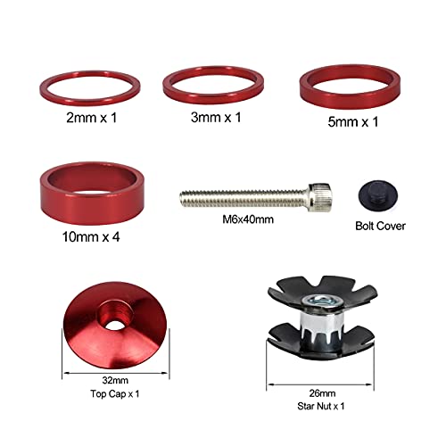 image for Platt Bike Headset Spacer 1 1/8 Inch,Aluminium Alloy Bicycle Headset S