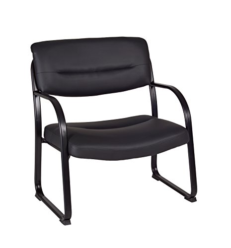 Regency Crusoe Leather Side & Guest Chair, Big & Tall, Black #TOP27