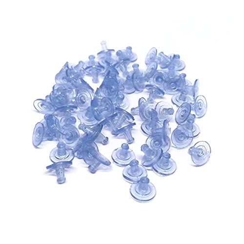 Image of Clear Silicone Earring Back Stoppers Findings Stud Earring Plugs for Jewellery Making - 200 Pcs (7mm, Transparent Blue)