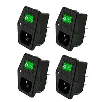 Oiyagai 4Pcs IEC320 C14 Inlet Module Connector Male Power