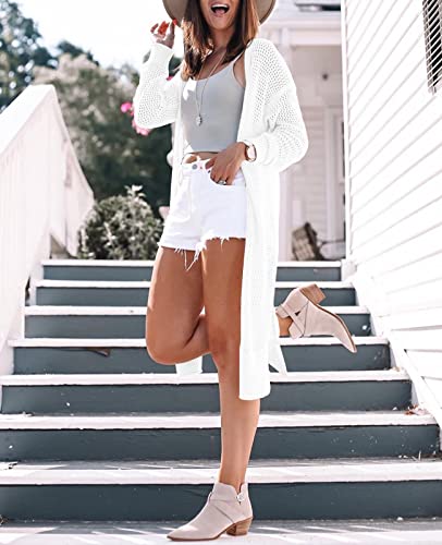 Image of Misassy Womens Open Front Knit Sheer Cardigans Summer Boho Lightweight Long Sleeve Kimono Long Sweater