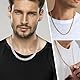 Esrael Silberkette Herren 3mm Silber Kette Herren Kubanische Halskette Edelstahl Kette für Männer Junge Halsketten Schmuck Geschenke für Männer 22 Zoll