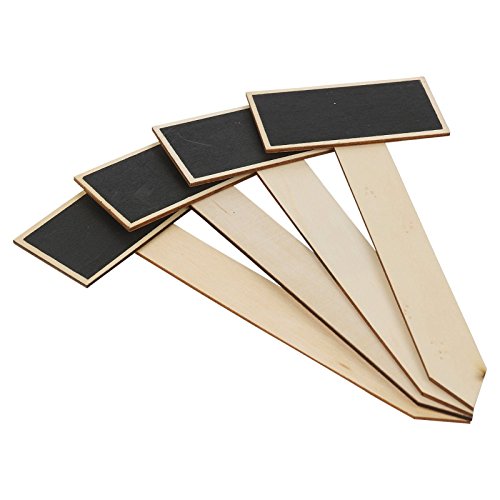 prademir 4 x grandes pizarras rectangulares | Juego de 4 con tiza | se puede escribir individualmente | para hierbas, flores, jardineras de balcón