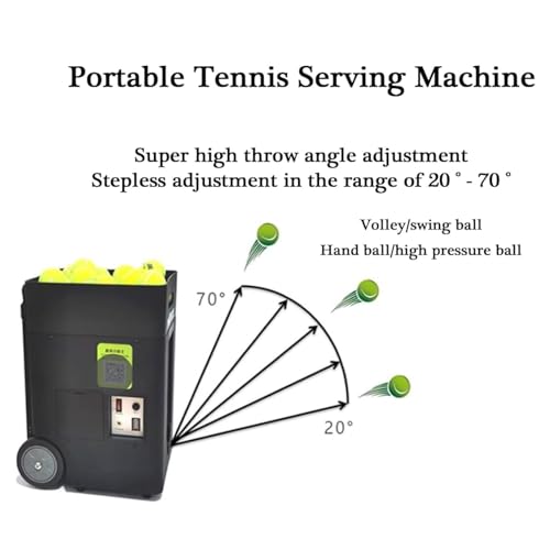 Tragbare Tennisballmaschine - Automatischer Launcher mit 50-Ball-Kapazität, vorprogrammierte & benutzerdefinierte Bohrer, kompletter Trainingsmodus für Anfänger, ideal für Soloübungen
