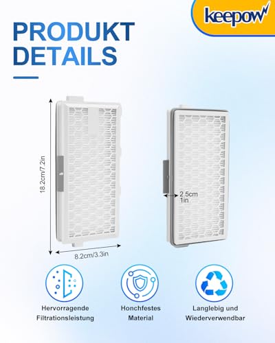 2 HEPA Airclean Plus 50 Filters für Miele Complete C3 Powerline, S8340 Staubsaugerfilter - Air Clean SF-HA 50 für Complete C2 C3 Compact C1 C2-2 Pack Staubsauger Ersatzteile Zubehör von KEEPOW