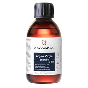 Naissance Aceite Vegetal de Argán de Marruecos BIO (No. 228) 225ml – Natural, Certificado Ecológico – Hidratante Rostro, Cabello, Barba, Uñas, Cutículas, Cuerpo, Masaje, Aromaterapia