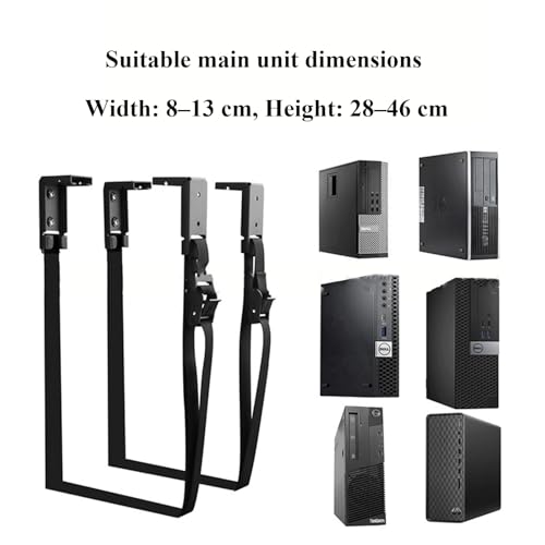 Soporte ajustable para CPU de PC para montaje bajo escritorio, ancho 8-13 cm, altura 28-46 cm, colgante para computadora miniatura 2