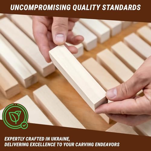 Image of BeaverCraft Basswood Carving Blocks BW18 pcs Whittling Wood for Crafts - Soft Carving Wood - Basswood Kit 2 Different Sizes - Unfinished Wooden Blocks for Carvers