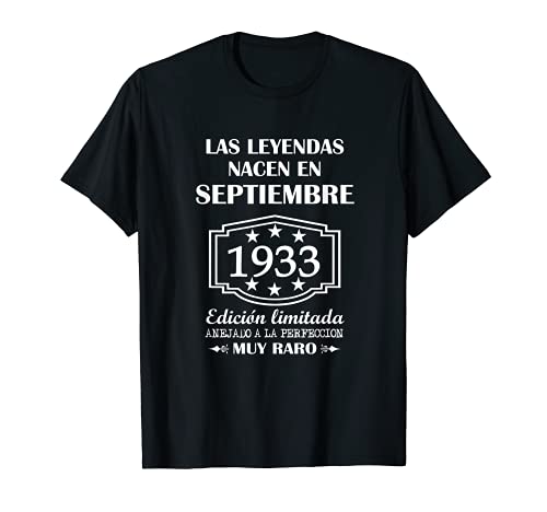 Las Leyendas nacen en Septiembre de 1933 88° cumpleaños Camiseta