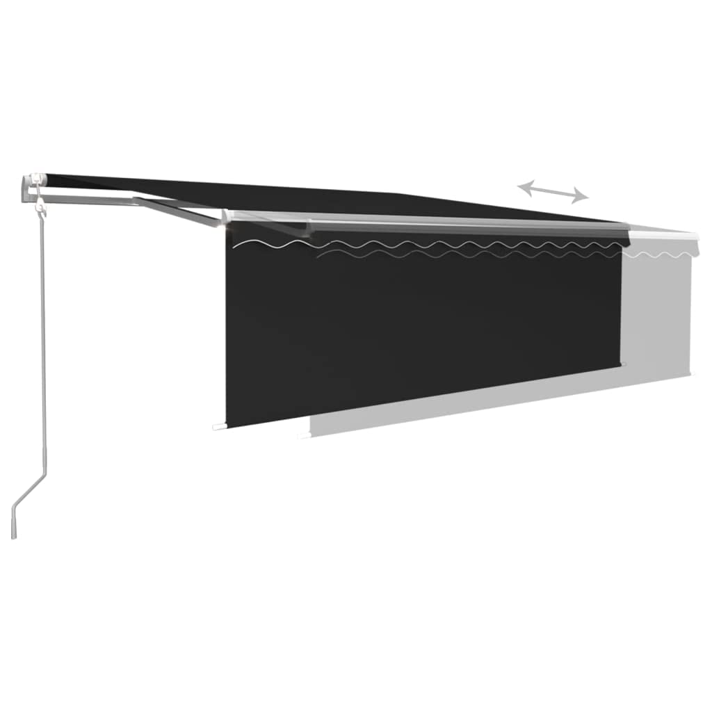 Auvent automatique store capteur de vent et LED 4x3m Anthracite
