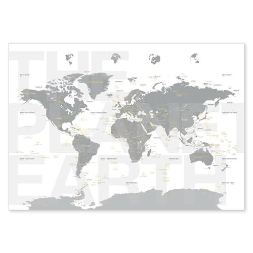 Amazon | 7e8デザイン 世界地図 (白) サイズ B1 (額縁なし/日本語