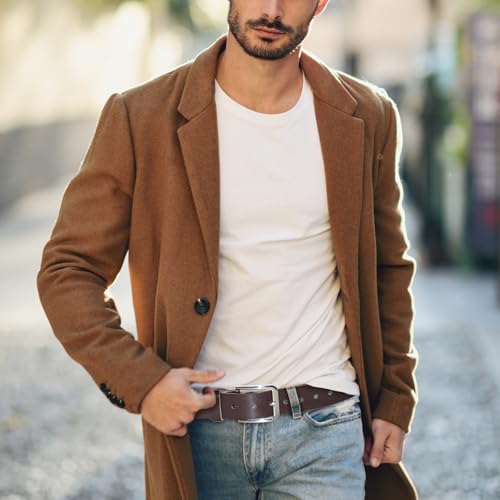 Belt Men,1 Pcs Genuine Leather Mens Belt, Classic Belts for Jeans, Fashion, Gift, Casual, Golf, Dress4