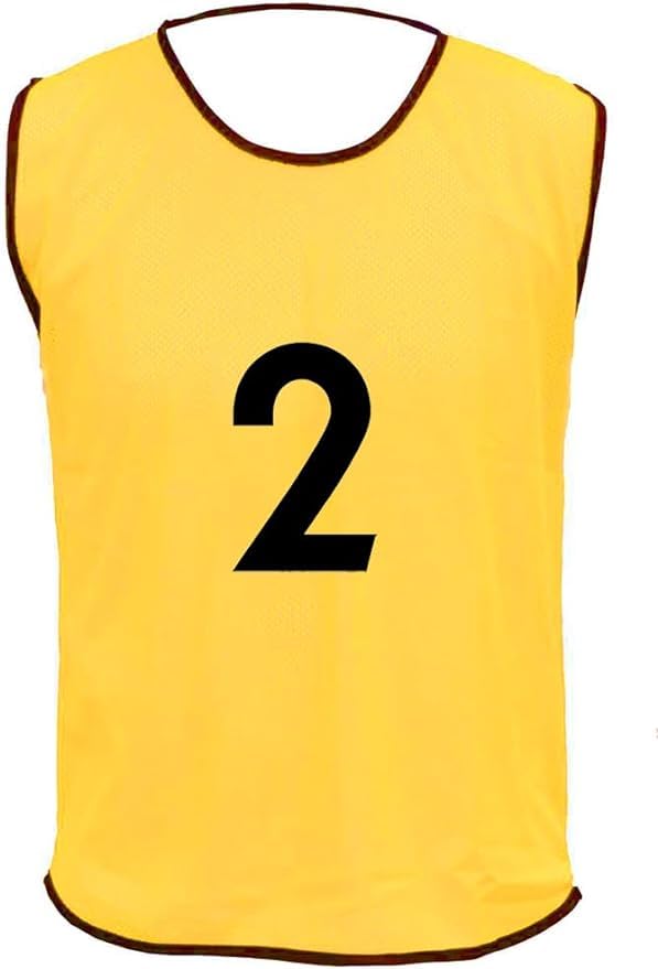 PROSTYLE SPORTS 15 Football Training Bibs Football Netball Rugby Hockey Cricket (Amber, Kids (U 5's))