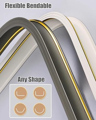 Cortina flexible de ventana de bahía de 450 cm, montaje en pared curvado resistente blanco 3