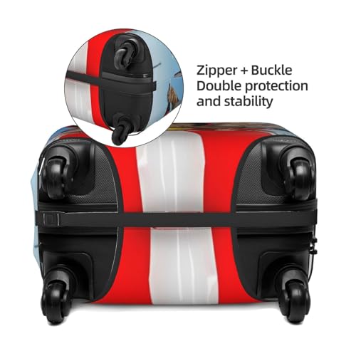 Funny Cats Driving Moped Travel Luggage Cover Fits 18-32 Inch Luggage, Elastic Suitcase Cover Protector with Concealed Zipper for Wheeled Suitcase Tsa Approved4