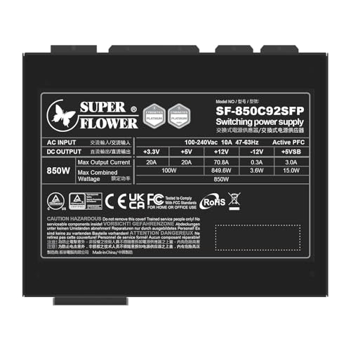 Image of Super Flower Combat SFX FP 850W Power Supply, ATX 3.1 & PCIe 5.1, Black