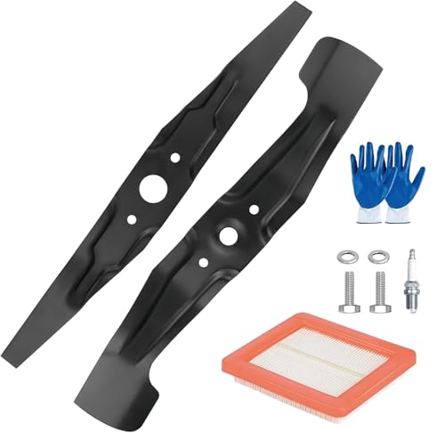 ZTF 72531-VH7-000 & 72511-VL0-S00 Mulching Blades Kit for Honda HRX217/HRR216 21 Microcut Twin Blade Kit - Complete Maintenance Kit with Air Filter 17211-Z8B-901 Spark Plug Bolts and Spacer