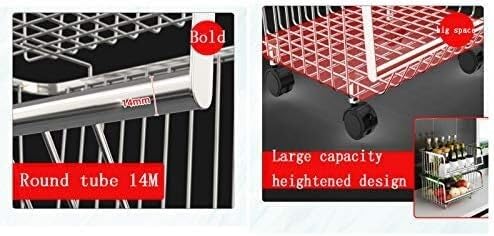 Cestini portaoggetti in filo metallico su ruote, carrello impilabile per cucina, bagno, soggiorno e camera da letto, soluzione versatile per la casa e la spesa
