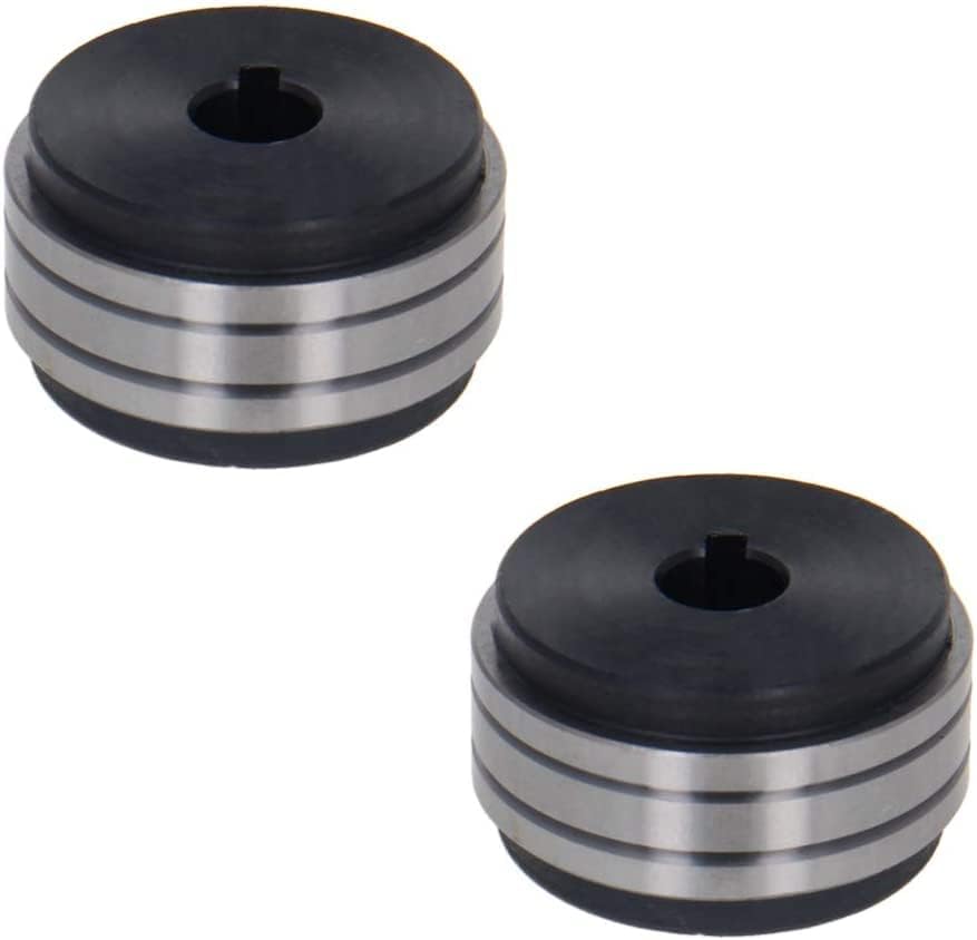 Bettomshin Welder Wire Feed Roller 1.0/1.2 Groove Roll Parts for Welding Machine Replacement 2Pcs